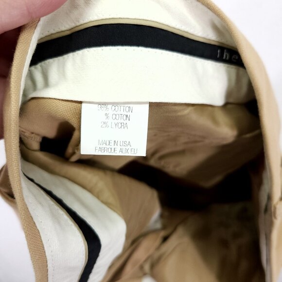 Theory Dress Pants Womens 10 Beige Flare Leg Stretch With Pockets - Picture 6 of 14